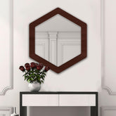 Minimalistic Geometrical Shape Wooden Wall Mirror - Decor Mantra