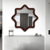 Modern Decorative Star Shape Wooden Wall Mirror - Decor Mantra
