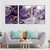 Unique Pattern Floating Canvas Wall Painting Set of Three - Decor Mantra