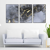 Tangled Design Floating Canvas Wall Painting Set of Three - Decor Mantra