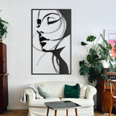 Woman Face Metal Wall Art