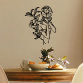Flowers Line Art Metal Wall Art