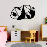 Geometric Lazy Panda Metal Wall Art