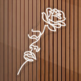 Neon Rose Light Woman Face Flower