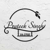 Personalized Laser Cut Elegant Steel Metal Name Plate for Home