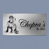 Personalized Hanuman Metal Name Plate for Home – Stainless Steel