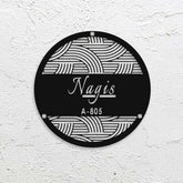 Personalized Round Metal Name Plate for Home | Laser Cut Steel Design