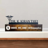 Personalized Waterproof Black Elegant Doctor Metal Name Plate for Office Desk
