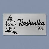 Personalized Metal Name Plate for Home – Waterproof Shiv Ji Design Steel LED Name Plate