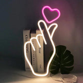 Korean Finger Heart Neon Light