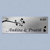 Personalized Love Theme Stainless Steel Metal Name Plate for Home Entrance