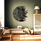 Sun & Moon Mandala Metal Wall Art