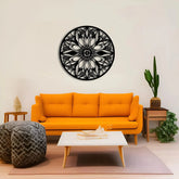 Floral Mandala Circle Metal Wall Art