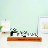 Personalized Desk Metal Name Plate for Chartered Accountant
