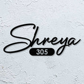 Personalized Minimalist Metal Name Plate for Home – Laser Cut Steel Design