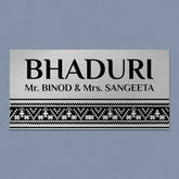 Personalized Minimal Line Art Stainless Steel Metal Name Plate for Home