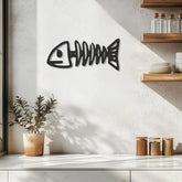 Fish Skeleton Metal Wall Art Decor
