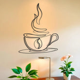 Coffee Cup Line Art Metal Wall Art