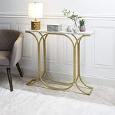 Sleek Entryway Elegance Rectangular White Marble Console Table - Decor Mantra