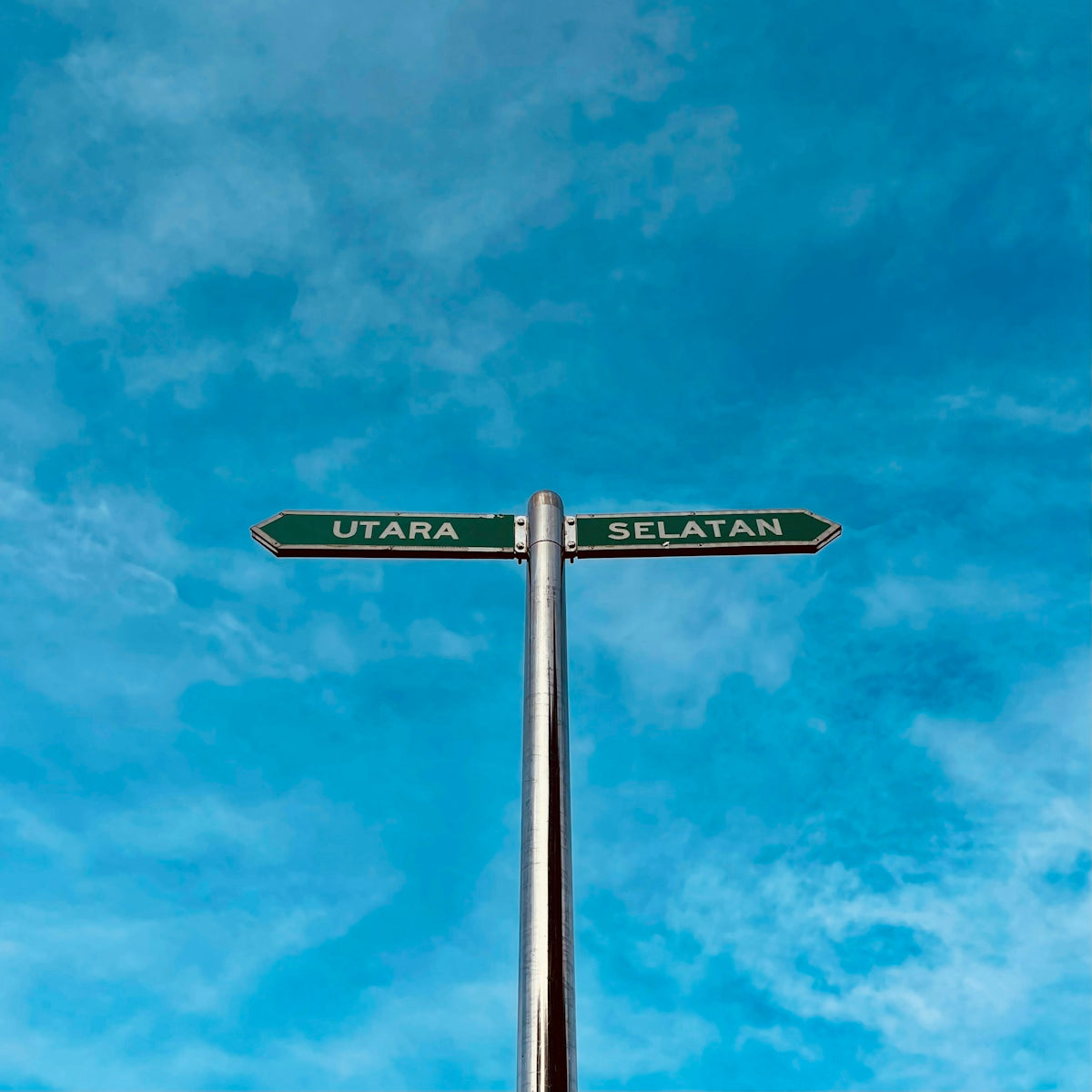 a pole with two street signs on top of it