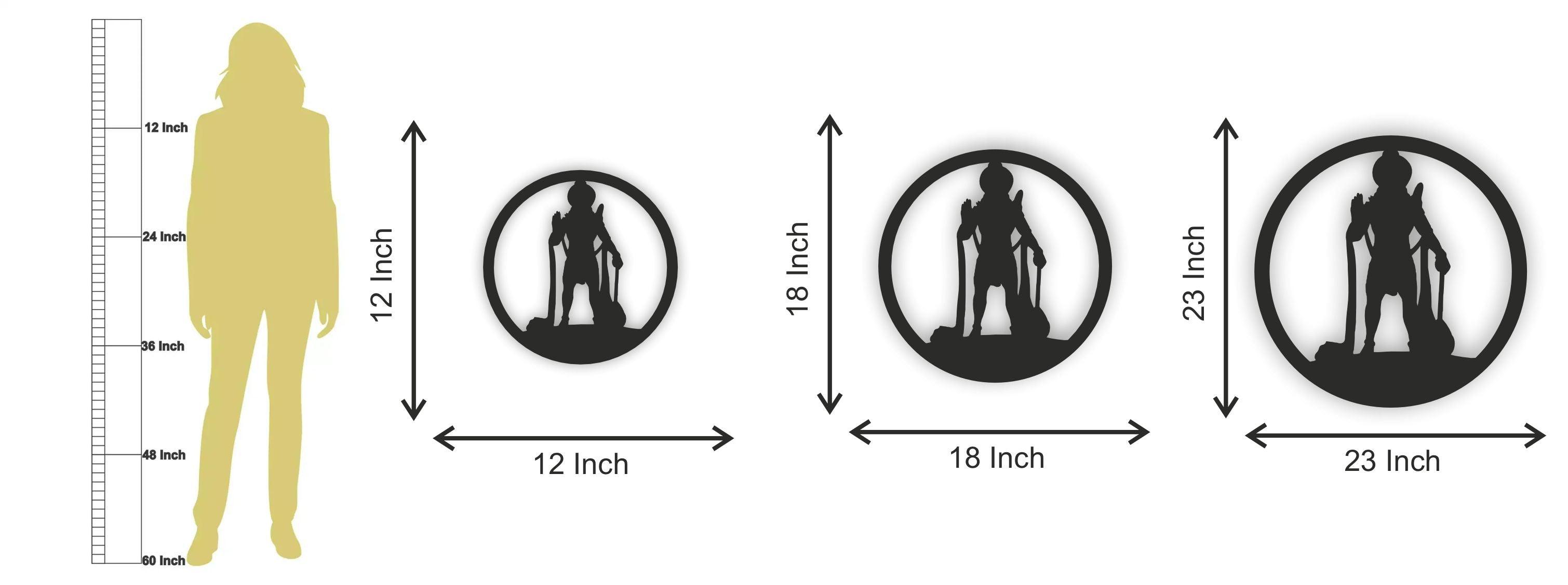 Hanuman Ji LED Wall Decor MDF Wood Backlit Wall Art With LED Light For Living Room - Decor Mantra 