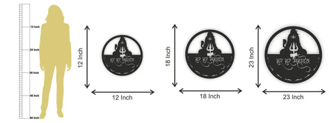 Har Har Mahadev LED Wall Decor MDF Wood Backlit Wall Art With LED Light For Living Room - Decor Mantra 