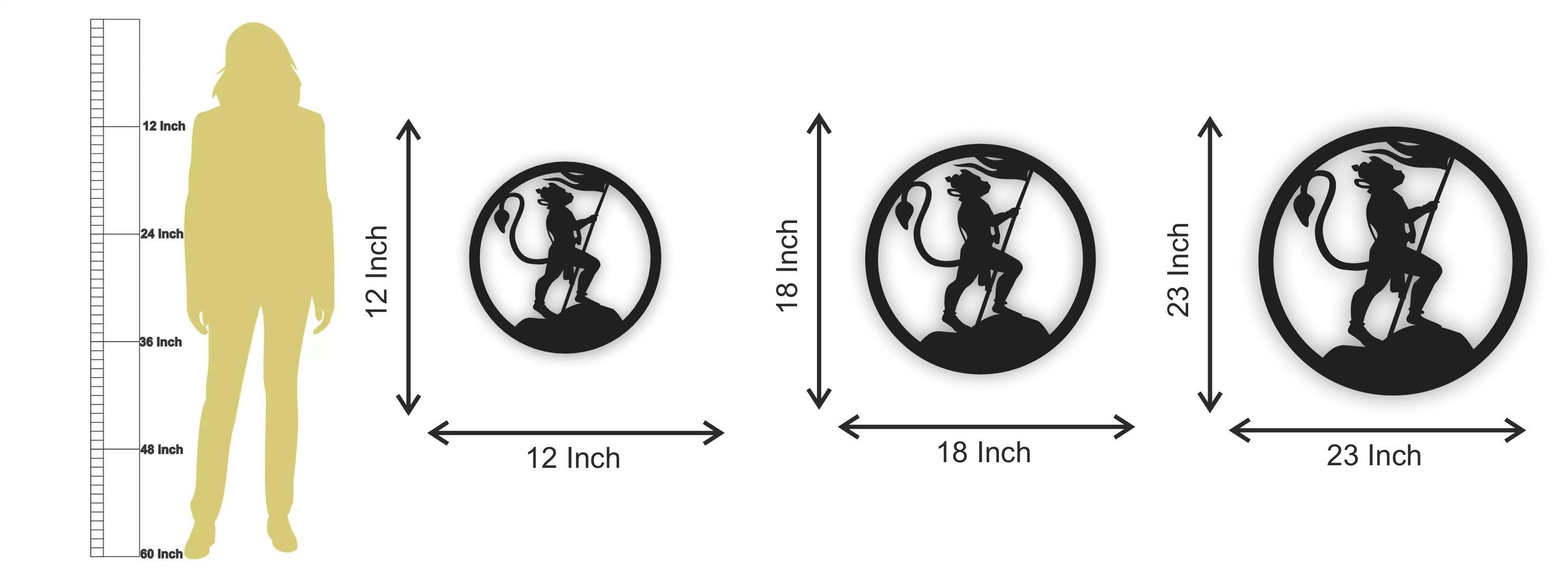 Jai Hanuman Ji LED Wall Decor MDF Wood Backlit Wall Art With LED Light For Living Room - Decor Mantra 