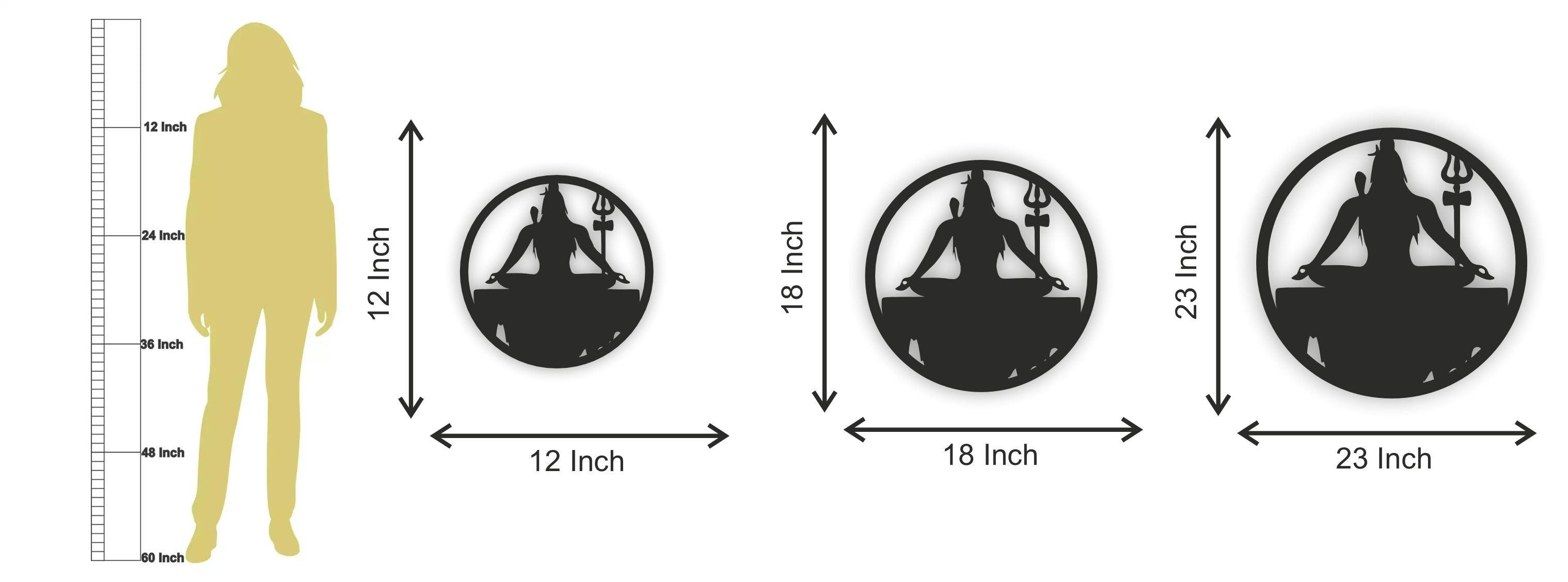 Bholenath LED Wall Decor MDF Wood Backlit Wall Art With LED Light For Living Room - Decor Mantra 