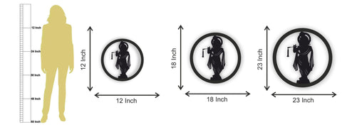 Jai Shree Krishna LED Wall Decor MDF Wood Backlit Wall Art With LED Light For Living Room - Decor Mantra 