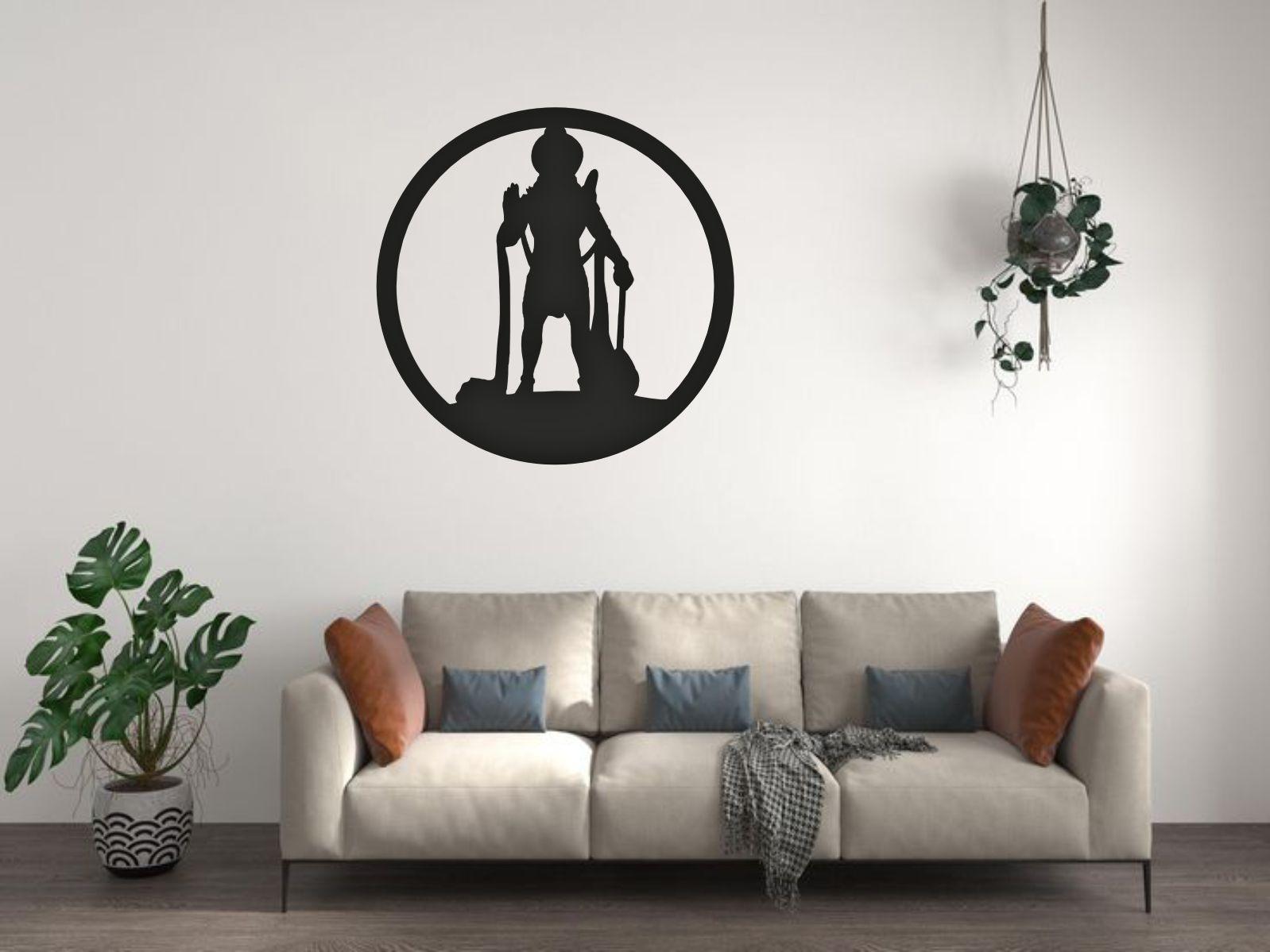 Hanuman Ji LED Wall Decor MDF Wood Backlit Wall Art With LED Light For Living Room - Decor Mantra 