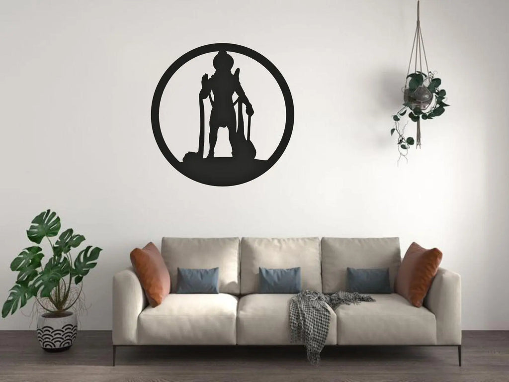 Hanuman Ji LED Wall Decor MDF Wood Backlit Wall Art With LED Light For Living Room - Decor Mantra 