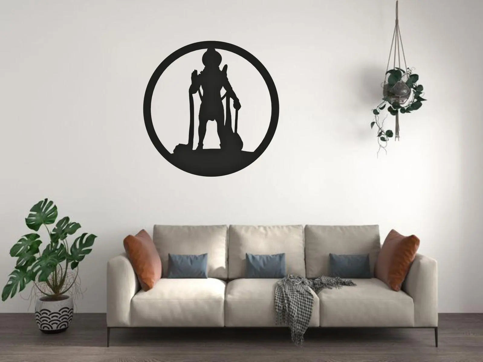 Hanuman Ji LED Wall Decor MDF Wood Backlit Wall Art With LED Light For Living Room - Decor Mantra 