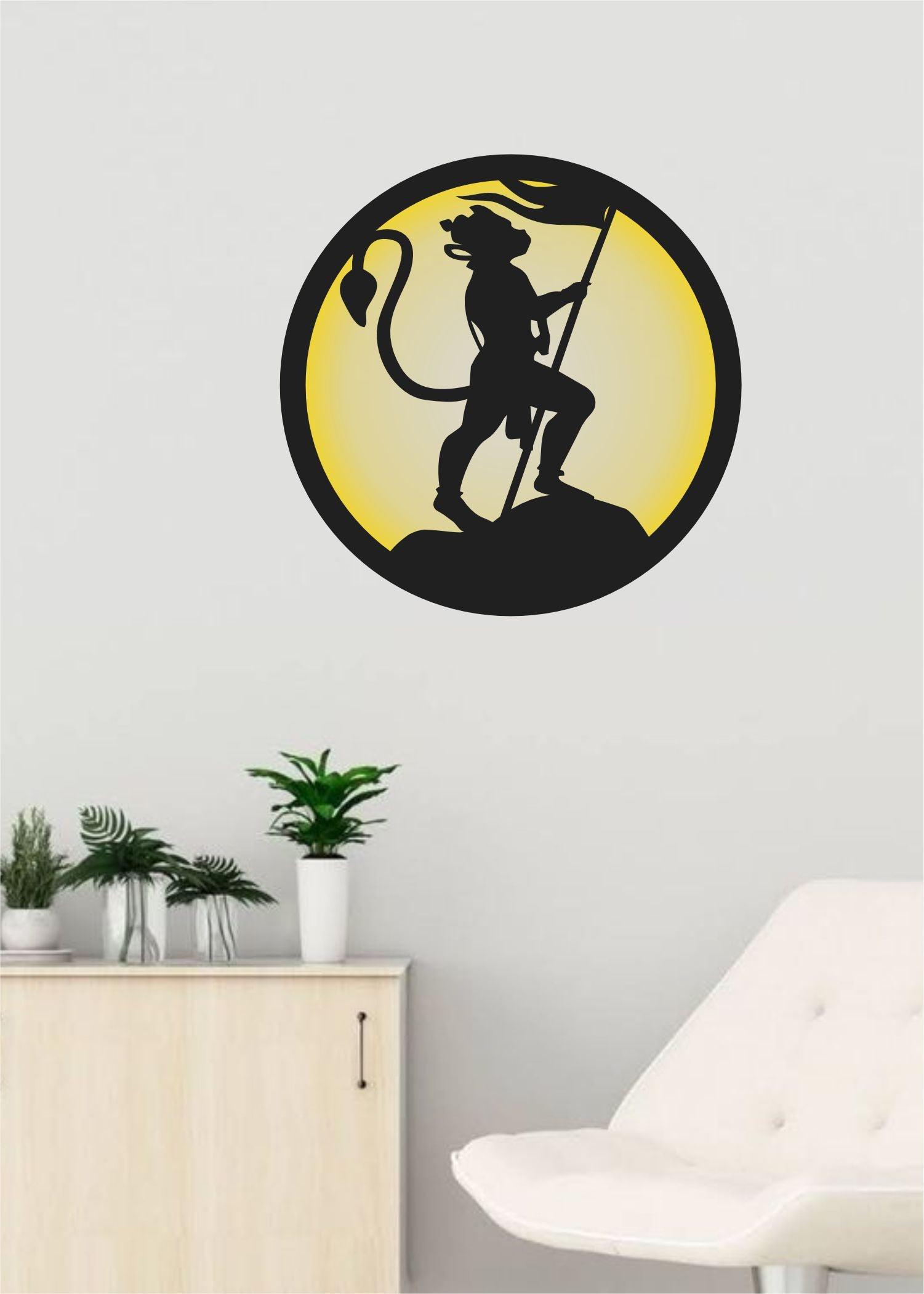 Jai Hanuman Ji LED Wall Decor MDF Wood Backlit Wall Art With LED Light For Living Room - Decor Mantra 