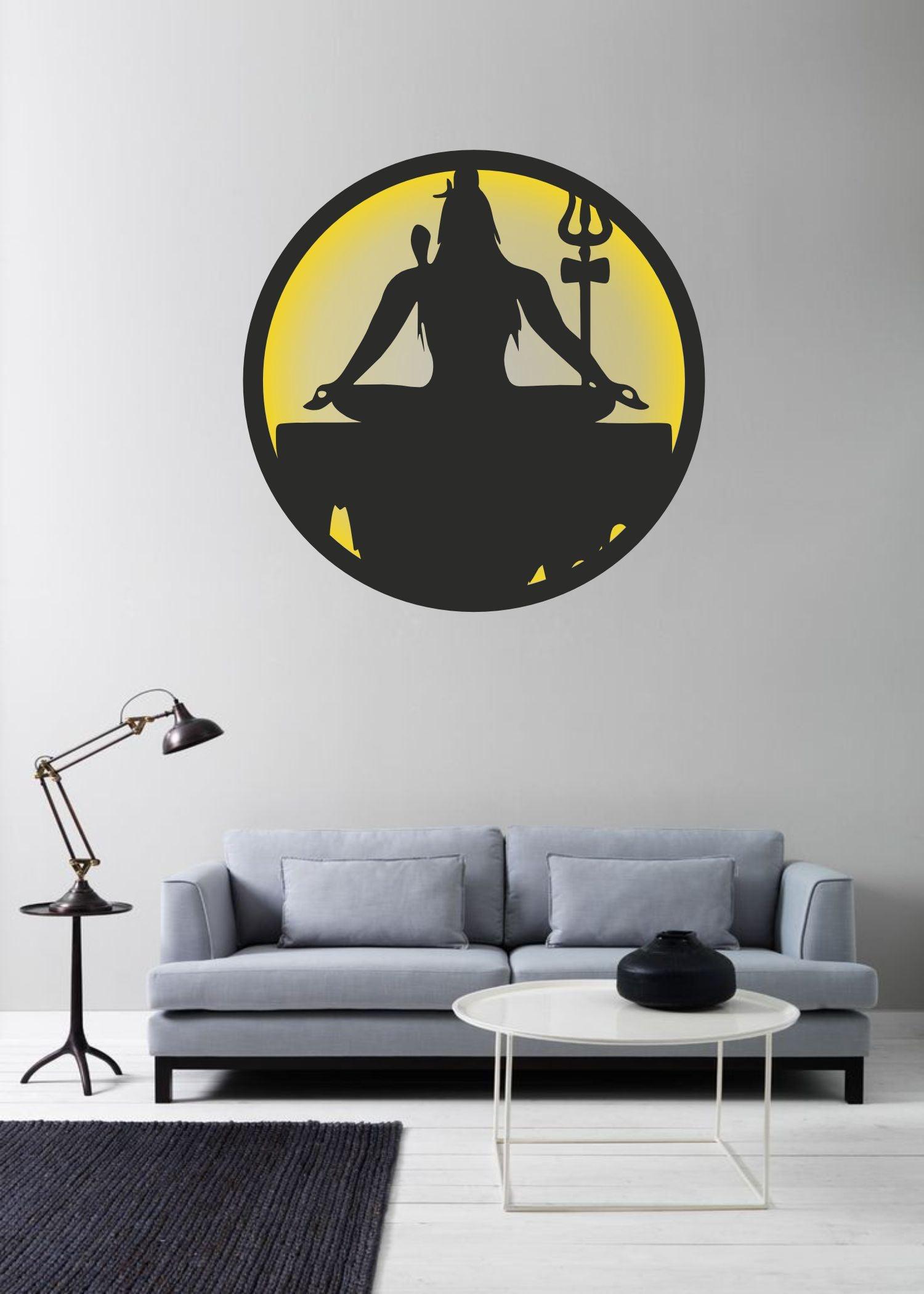 Bholenath LED Wall Decor MDF Wood Backlit Wall Art With LED Light For Living Room - Decor Mantra 