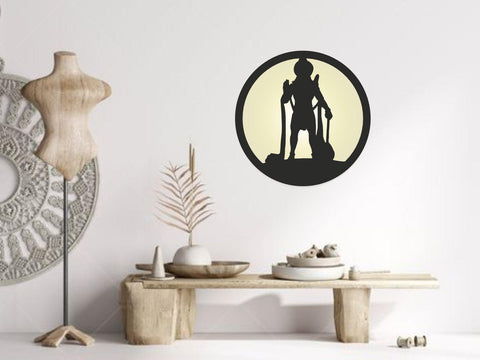 Hanuman Ji LED Wall Decor MDF Wood Backlit Wall Art With LED Light For Living Room - Decor Mantra 