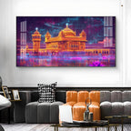 Sri HCmandir Sahib Glass Finish Horizontal Wall Art