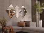 Geometricl Designer Wall Mounted Vanity Mirror - Decor Mantra 
