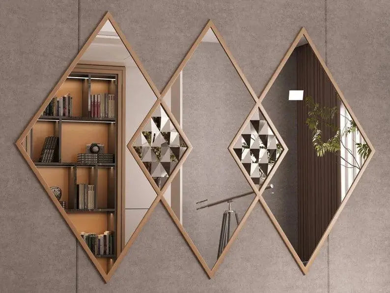 Geometricl Designer Wall Mounted Vanity Mirror - Decor Mantra 