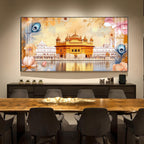 Golden Temple Glass Finish Horizontal Wall Art