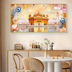 Golden Temple Glass Finish Horizontal Wall Art