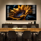 Dew Drop Petals Glass Finish Horizontal Wall Art