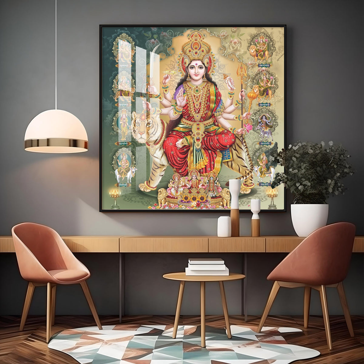 Celestial Grace Goddess Premium Acrylic Square Wall Art
