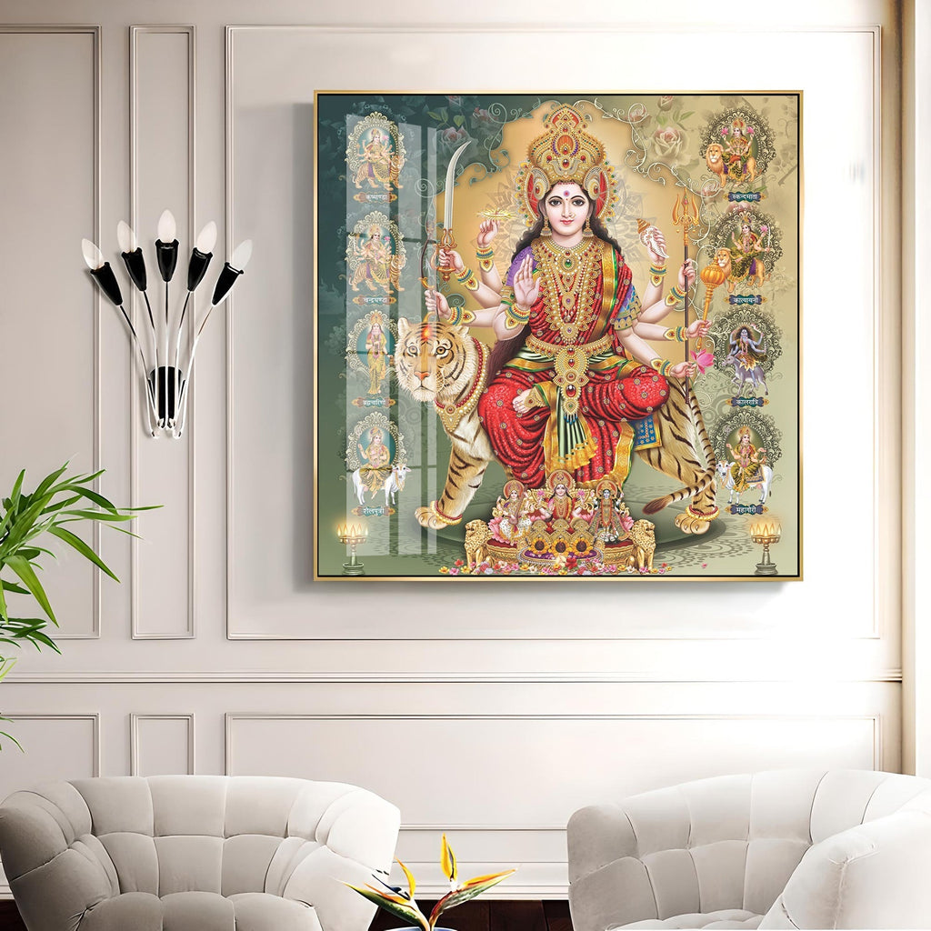 Celestial Grace Goddess Premium Acrylic Square Wall Art