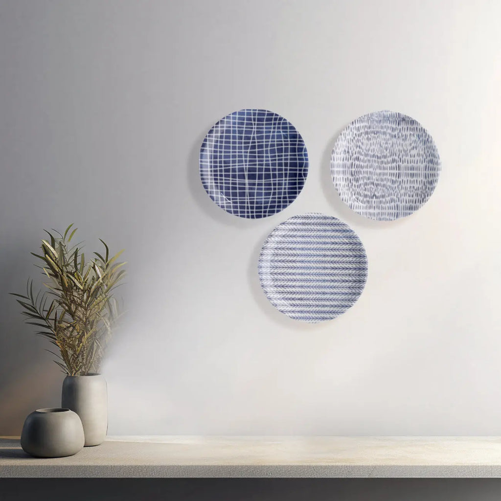 Nautical Nightfall Wall Plates Set of 3 - Harshita Craft