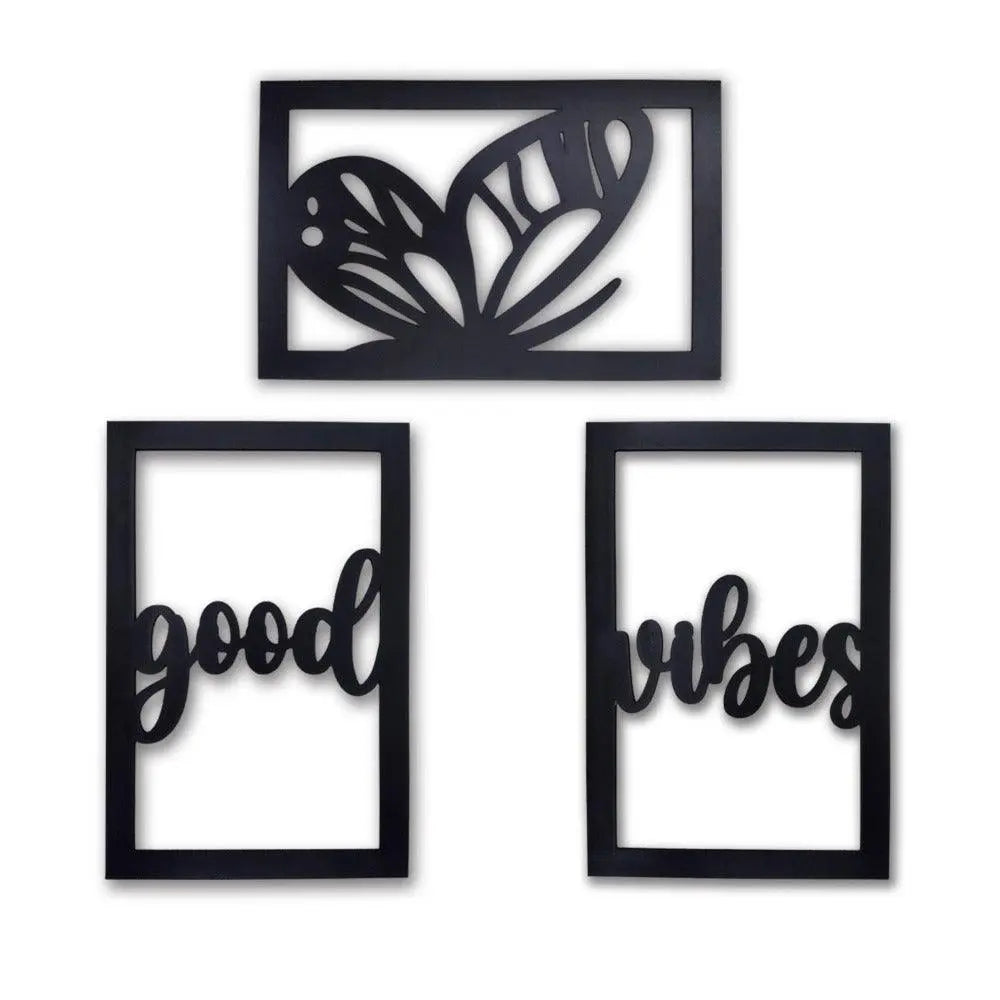 Wood Wall Hanging Good Vibes Only - Decor Mantra 
