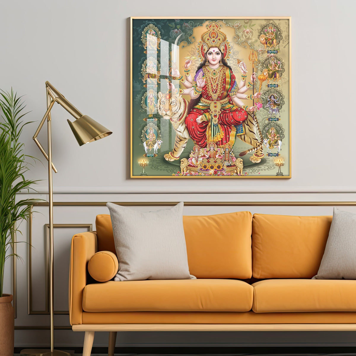 Celestial Grace Goddess Premium Acrylic Square Wall Art