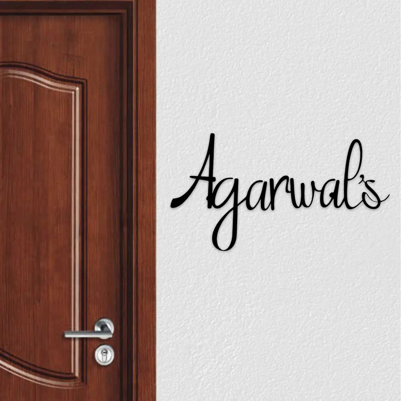 Personalized Weatherproof Metal Name Plate for Home | Elegant Laser Cut Design for Outdoor Entrance - Harshita Craft