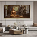Buddha In Peace Glass Finish Horizontal Wall Art