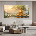 Buddha In Vibrance Light Glass Finish Horizontal Wall Art