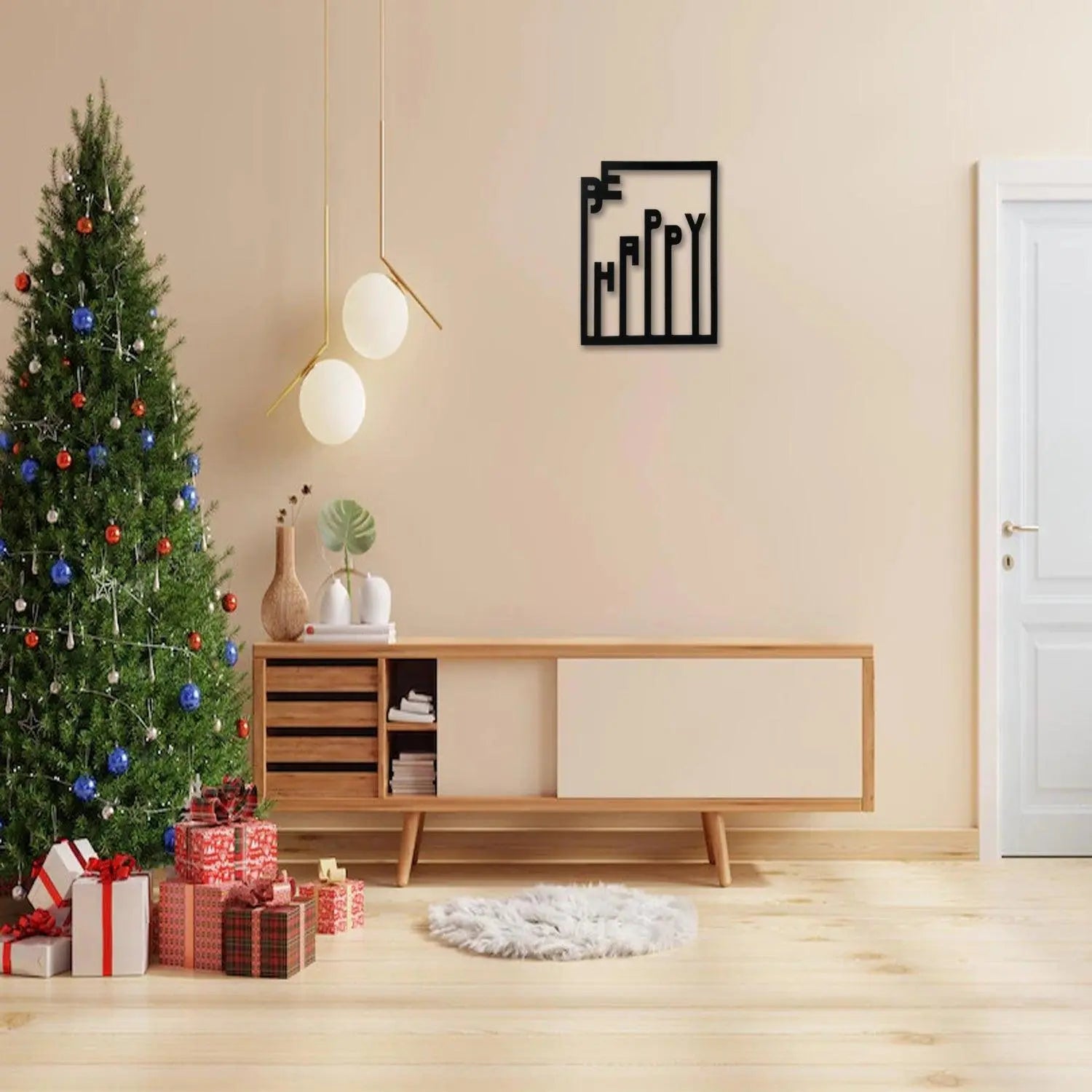 Be Happy Designer Wooden Wall Hanging for Home Decor - Decor Mantra 